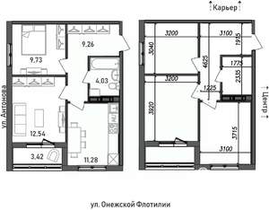 2-к квартира, строящийся дом, 50м2, 9/17 этаж