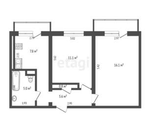 2-к квартира, вторичка, 46м2, 5/5 этаж