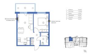 2-к квартира, вторичка, 43м2, 4/9 этаж