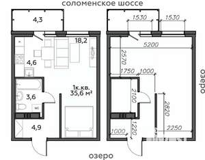 1-к квартира, строящийся дом, 36м2, 11/25 этаж