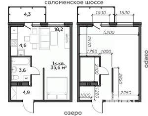 1-к квартира, строящийся дом, 36м2, 13/25 этаж