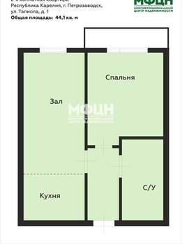 2-к квартира, вторичка, 44м2, 6/9 этаж
