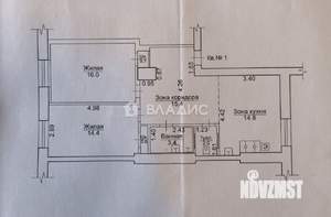 2-к квартира, вторичка, 68м2, 2/4 этаж
