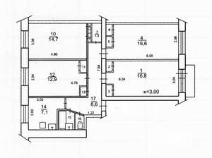 4-к квартира, вторичка, 85м2, 2/5 этаж