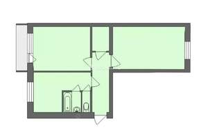 2-к квартира, вторичка, 48м2, 2/5 этаж