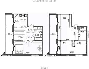 2-к квартира, строящийся дом, 61м2, 9/9 этаж