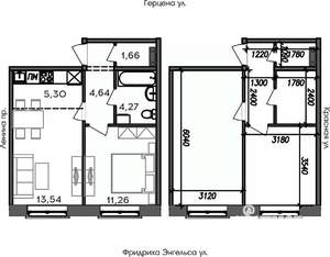 2-к квартира, строящийся дом, 41м2, 2/8 этаж