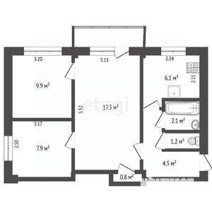 3-к квартира, вторичка, 50м2, 4/5 этаж