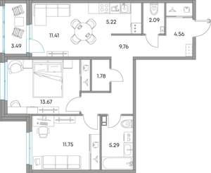 3-к квартира, вторичка, 69м2, 4/7 этаж