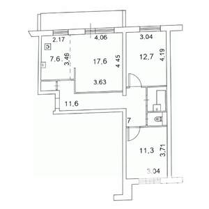 3-к квартира, вторичка, 66м2, 5/9 этаж