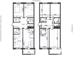 4-к квартира, строящийся дом, 89м2, 9/14 этаж