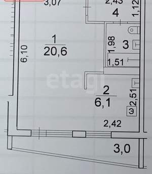 Студия квартира, вторичка, 32м2, 9/15 этаж