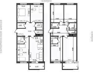 4-к квартира, строящийся дом, 89м2, 4/14 этаж