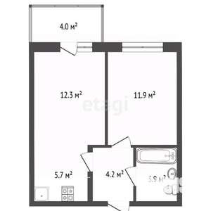 2-к квартира, вторичка, 42м2, 10/25 этаж