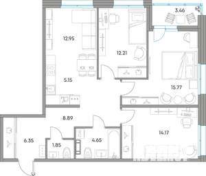 4-к квартира, вторичка, 85м2, 3/7 этаж