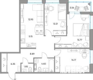 4-к квартира, вторичка, 86м2, 4/7 этаж