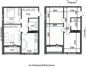 2-к квартира, строящийся дом, 50м2, 10/17 этаж