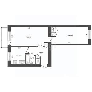 2-к квартира, вторичка, 45м2, 3/5 этаж