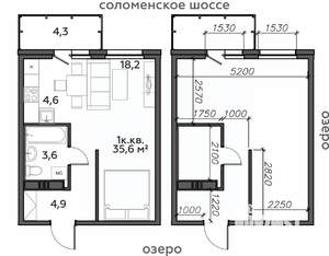 1-к квартира, строящийся дом, 36м2, 6/25 этаж