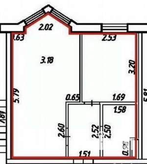 1-к квартира, вторичка, 34м2, 2/3 этаж