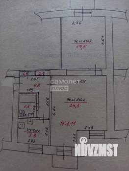 2-к квартира, вторичка, 58м2, 4/4 этаж