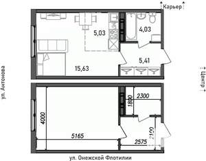 1-к квартира, строящийся дом, 30м2, 3/17 этаж