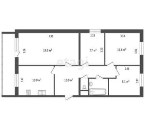 4-к квартира, вторичка, 71м2, 3/5 этаж