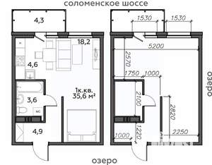 1-к квартира, строящийся дом, 36м2, 17/25 этаж
