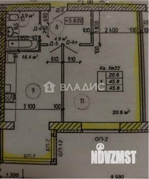 1-к квартира, вторичка, 47м2, 2/3 этаж