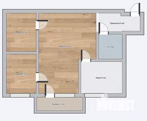 2-к квартира, вторичка, 44м2, 5/5 этаж