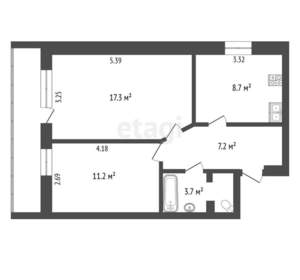 2-к квартира, вторичка, 48м2, 3/5 этаж