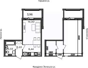 1-к квартира, строящийся дом, 32м2, 7/8 этаж