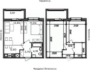 2-к квартира, строящийся дом, 41м2, 5/8 этаж