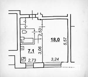 1-к квартира, вторичка, 34м2, 1/5 этаж