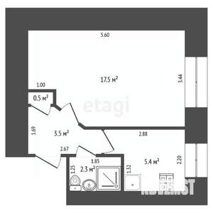 1-к квартира, вторичка, 29м2, 1/5 этаж