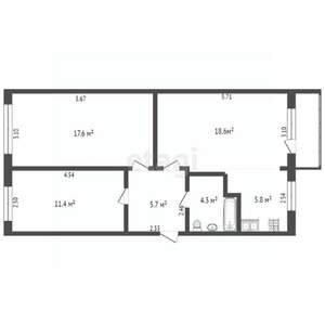 3-к квартира, вторичка, 63м2, 2/5 этаж