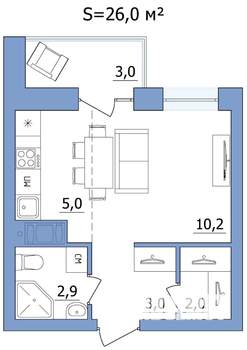 2-к квартира, вторичка, 38м2, 4/19 этаж