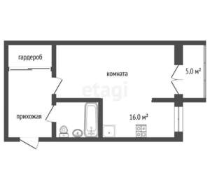 1-к квартира, вторичка, 40м2, 1/9 этаж