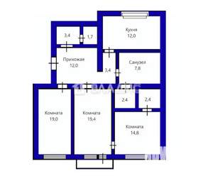 3-к квартира, вторичка, 98м2, 4/5 этаж