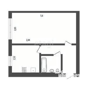 1-к квартира, вторичка, 30м2, 5/5 этаж
