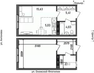 1-к квартира, строящийся дом, 30м2, 17/17 этаж
