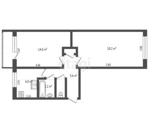2-к квартира, вторичка, 48м2, 4/5 этаж