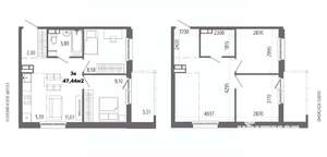 3-к квартира, строящийся дом, 48м2, 7/14 этаж