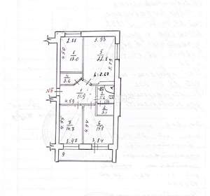 3-к квартира, вторичка, 95м2, 5/5 этаж