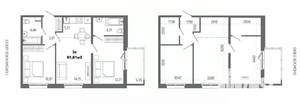 3-к квартира, строящийся дом, 61м2, 13/14 этаж