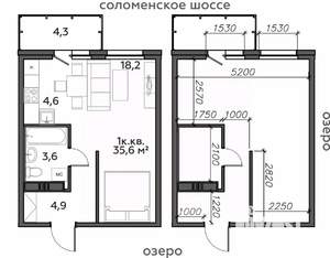 1-к квартира, строящийся дом, 36м2, 9/25 этаж