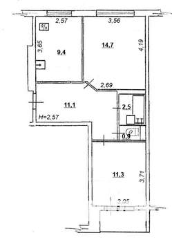 2-к квартира, вторичка, 50м2, 4/5 этаж