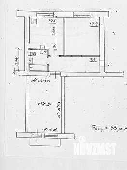 2-к квартира, вторичка, 53м2, 3/5 этаж