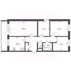 4-к квартира, вторичка, 71м2, 3/10 этаж