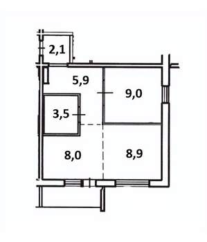 2-к квартира, вторичка, 37м2, 2/9 этаж